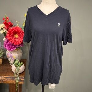 Psycho Bunny Navy Bkue V-Neck Tee